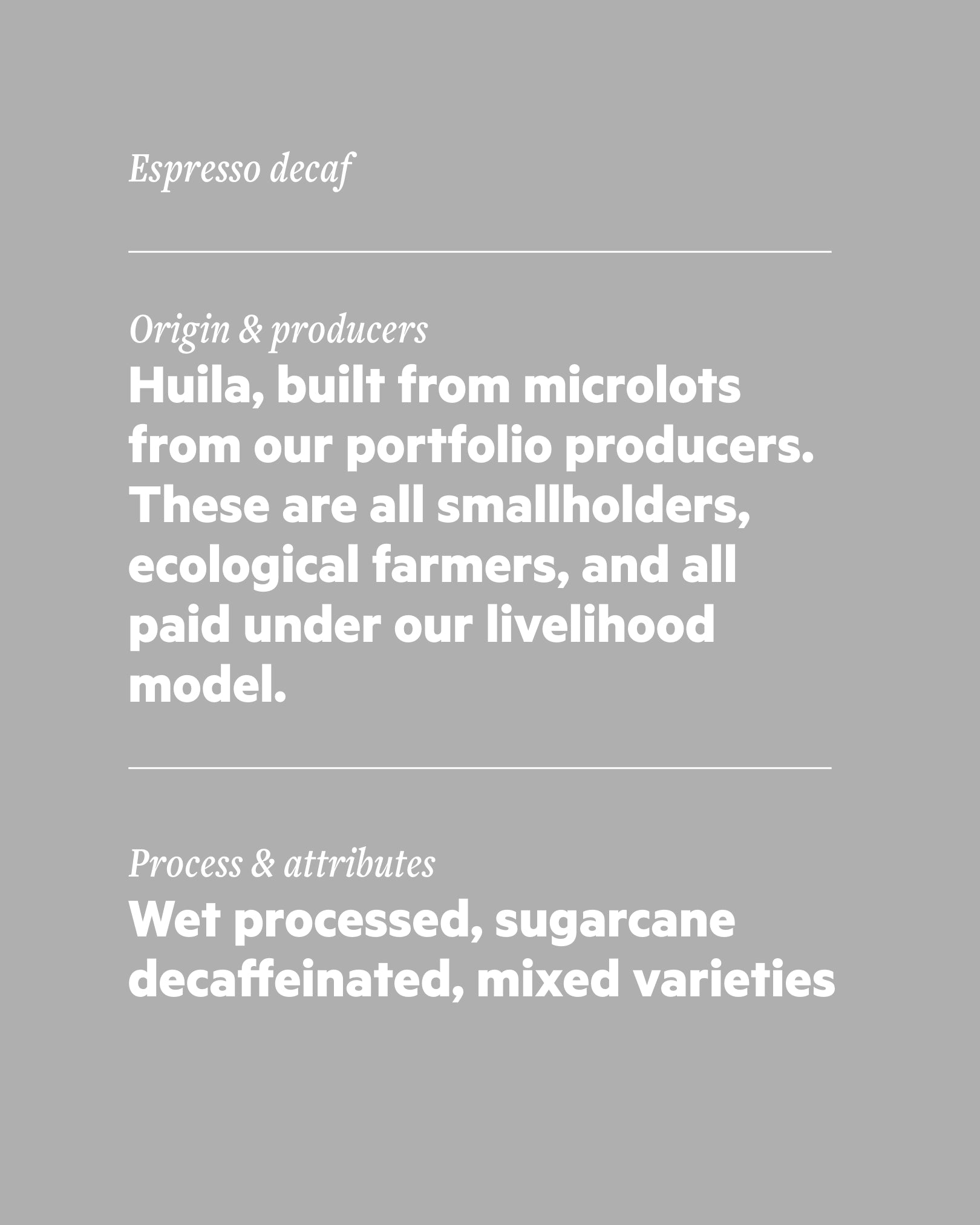 Decaf – Espresso